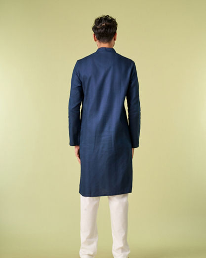 Diwas Men Radiant Dark Blue Kurta Pajama