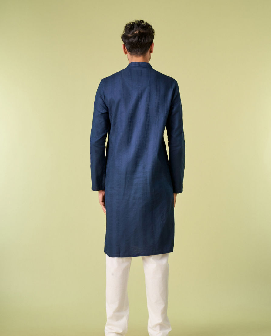 Diwas Men Radiant Dark Blue Kurta Pajama