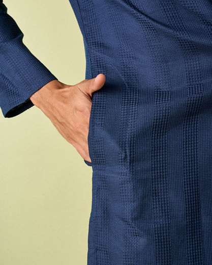 Diwas Men Radiant Dark Blue Kurta Pajama