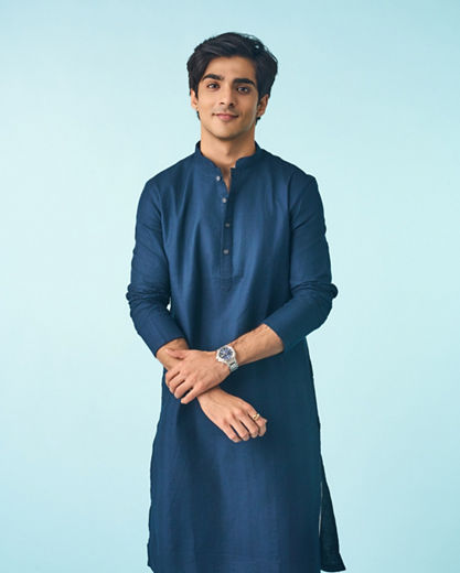 Diwas Men Radiant Dark Blue Kurta Pajama