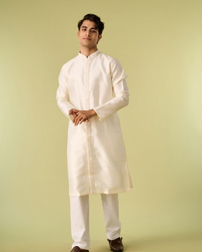 Diwas Men Elegant Warm White Kurta Pajama