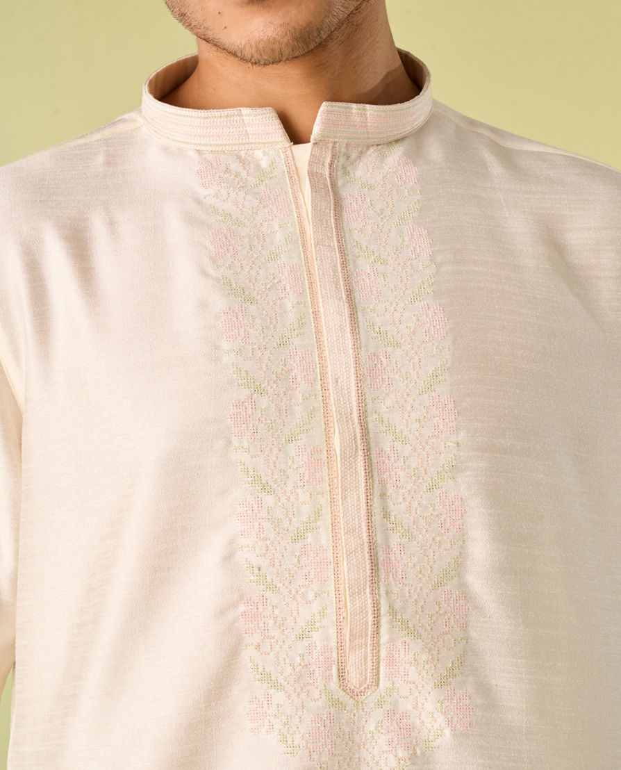 Diwas Men Cream Elegance Kurta Pajama