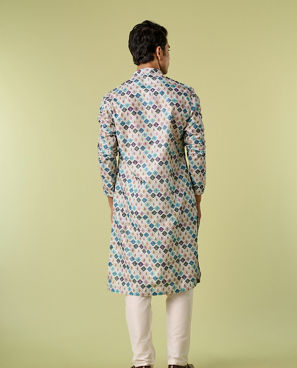 Diwas Men Enchanting Aqua Green Pajama Kurta