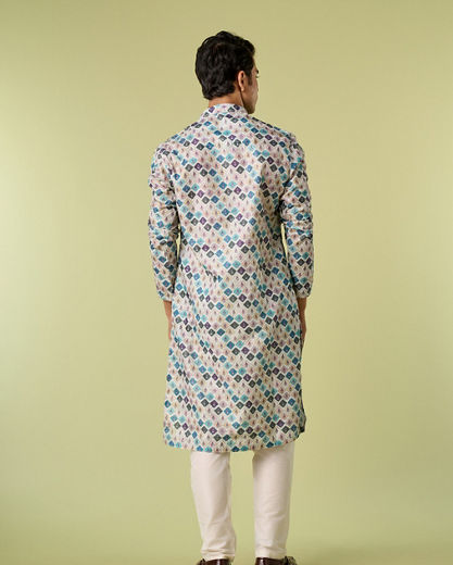 Diwas Men Enchanting Aqua Green Pajama Kurta