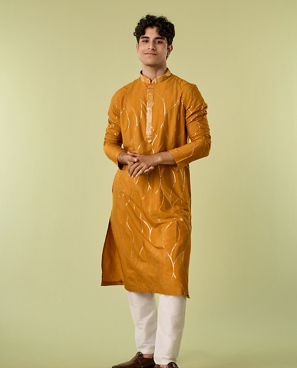 Diwas Men Mustard Delight Kurta Pajama