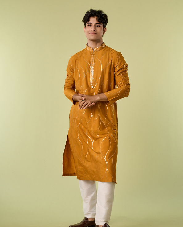 Diwas Men Mustard Delight Kurta Pajama