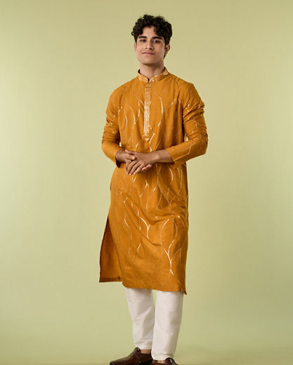 Diwas Men Mustard Delight Kurta Pajama