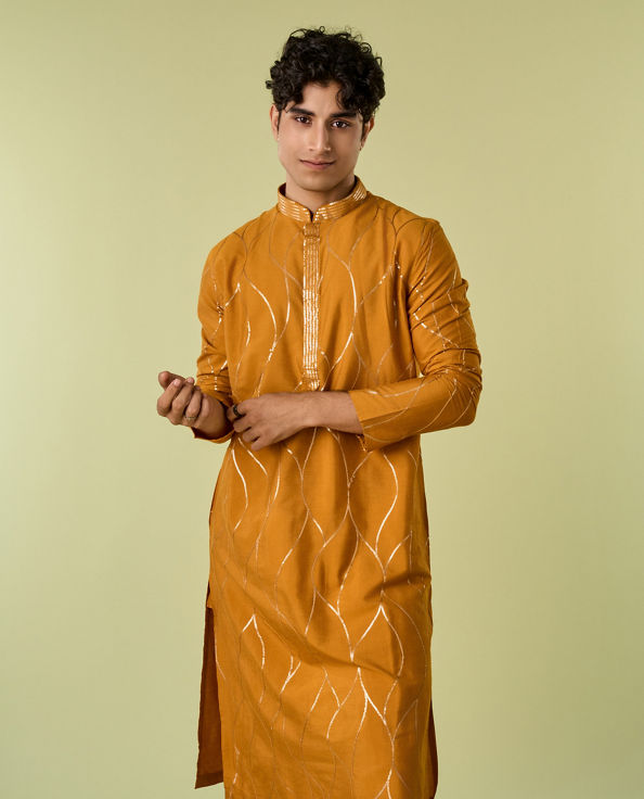 Diwas Men Mustard Delight Kurta Pajama