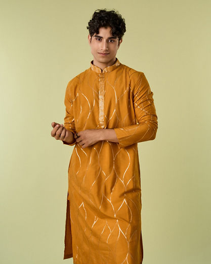 Diwas Men Mustard Delight Kurta Pajama
