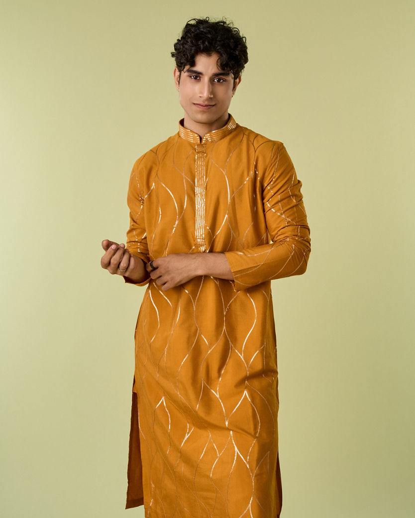 Diwas Men Mustard Delight Kurta Pajama