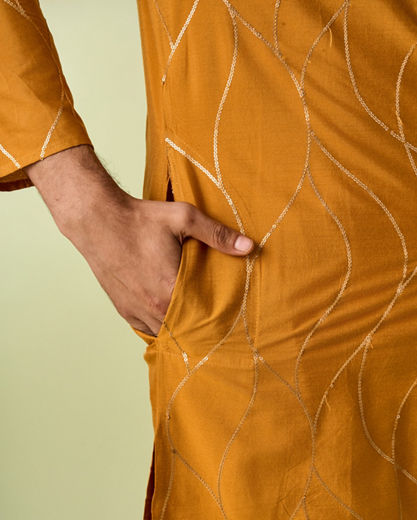 Diwas Men Mustard Delight Kurta Pajama