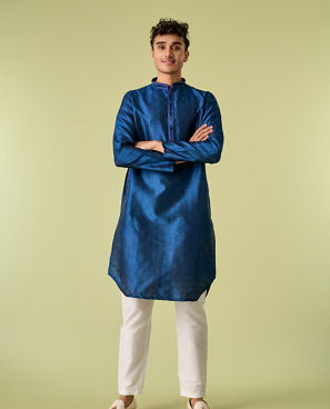 Diwas Men Mystic Dark Blue Kurta Pajama Set