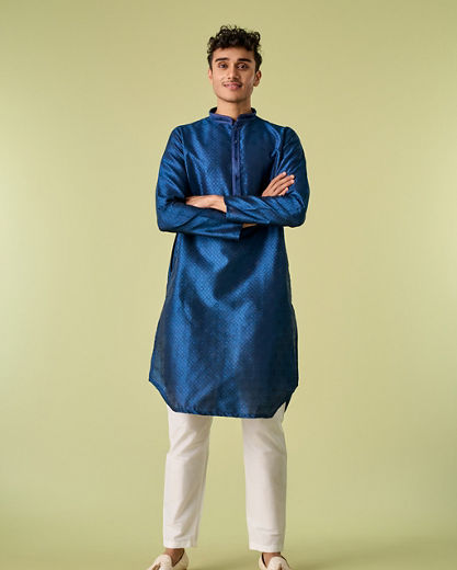 Diwas Men Mystic Dark Blue Kurta Pajama Set