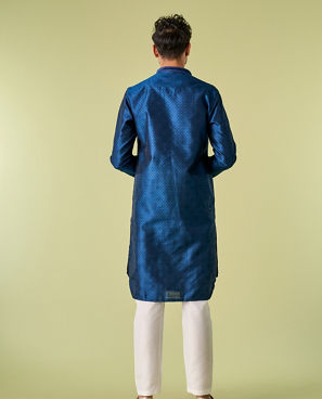 Diwas Men Mystic Dark Blue Kurta Pajama Set