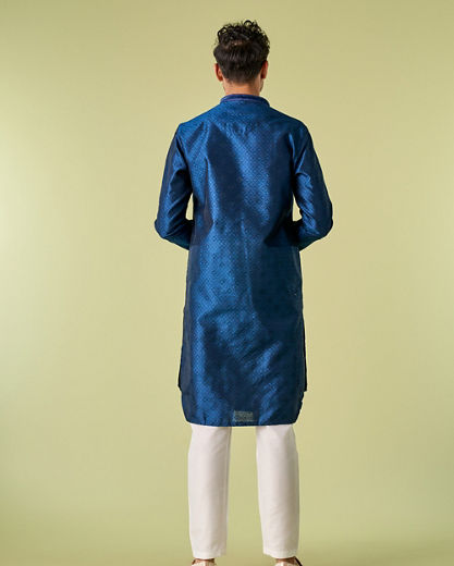 Diwas Men Mystic Dark Blue Kurta Pajama Set