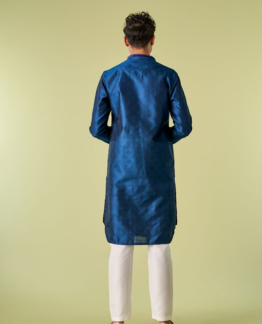 Diwas Men Mystic Dark Blue Kurta Pajama Set