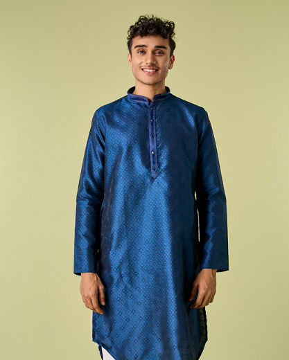 Diwas Men Mystic Dark Blue Kurta Pajama Set