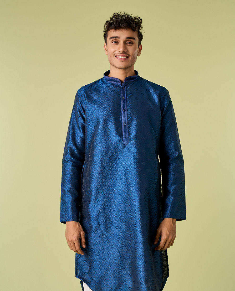 Diwas Men Mystic Dark Blue Kurta Pajama Set