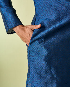 Diwas Men Mystic Dark Blue Kurta Pajama Set
