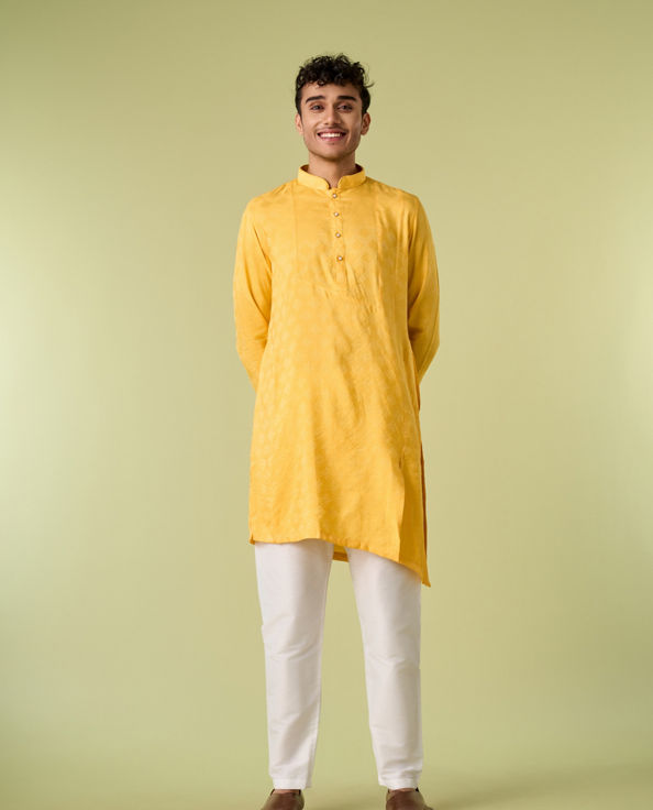 Diwas Men Sunset Melody Yellow Kurta Pajama