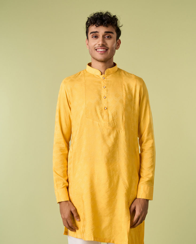 Diwas Men Sunset Melody Yellow Kurta Pajama