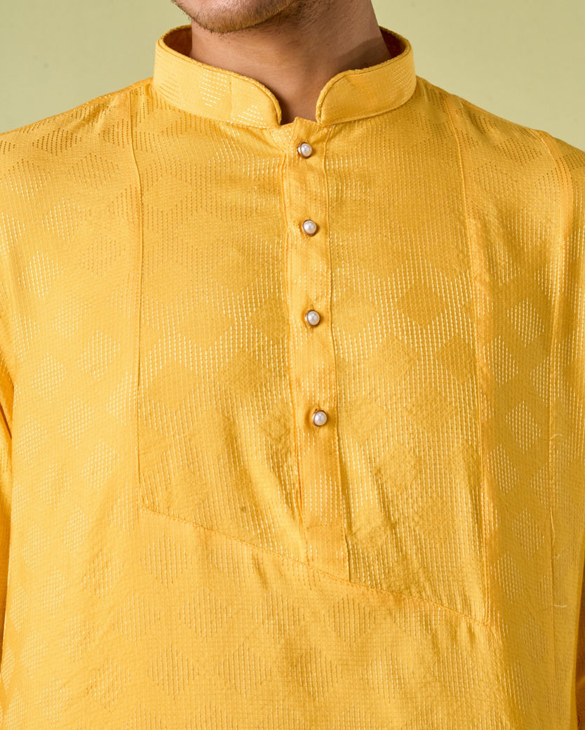 Diwas Men Sunset Melody Yellow Kurta Pajama