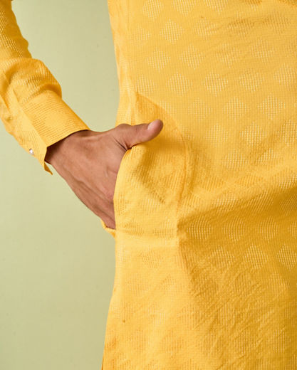 Diwas Men Sunset Melody Yellow Kurta Pajama