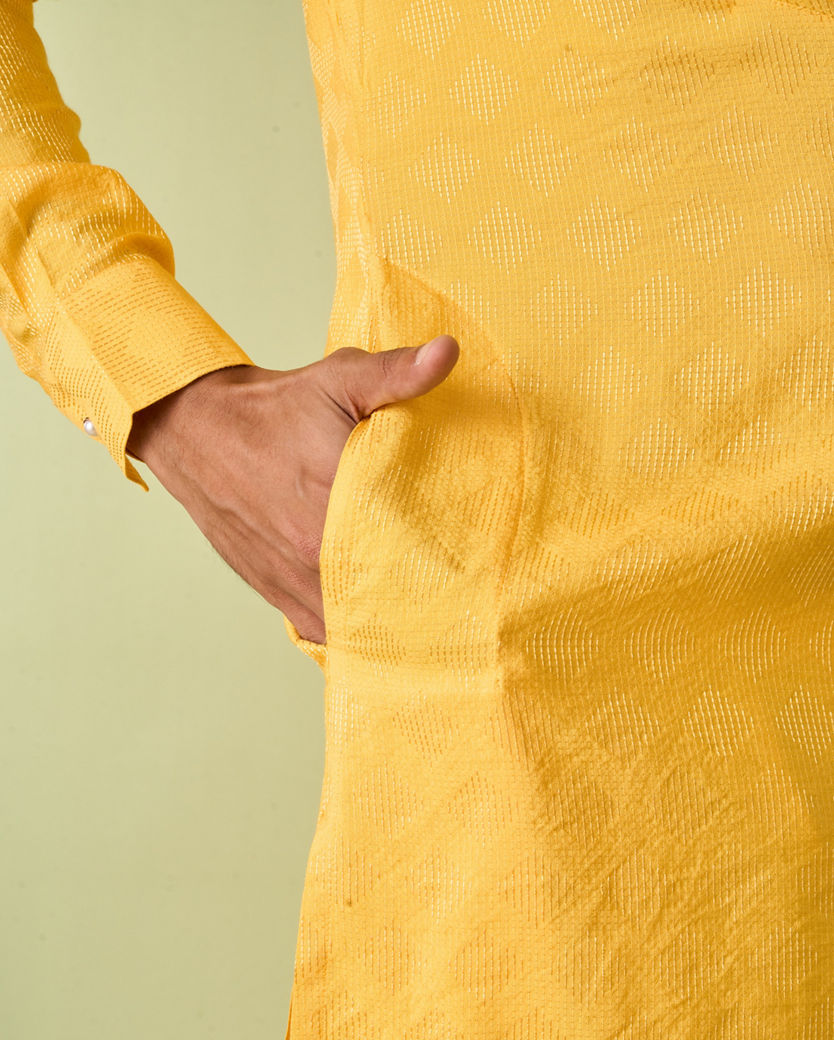 Diwas Men Sunset Melody Yellow Kurta Pajama