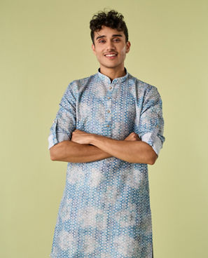 Diwas Men Majestic Aqua Green Kurta Pajama