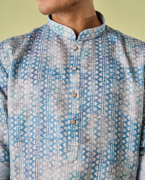 Diwas Men Majestic Aqua Green Kurta Pajama