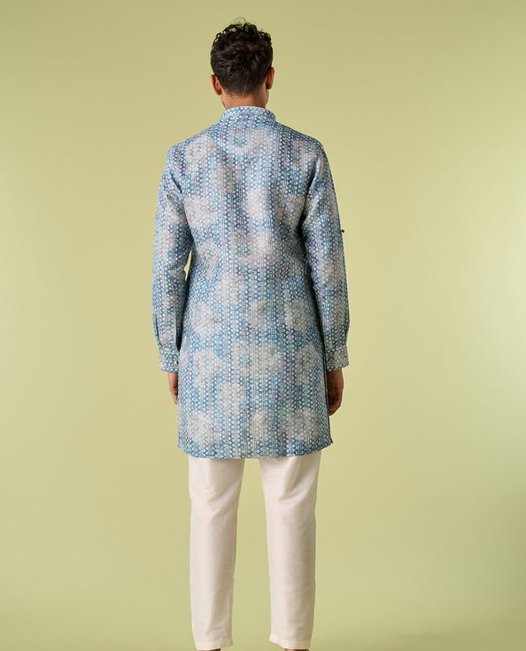 Diwas Men Majestic Aqua Green Kurta Pajama