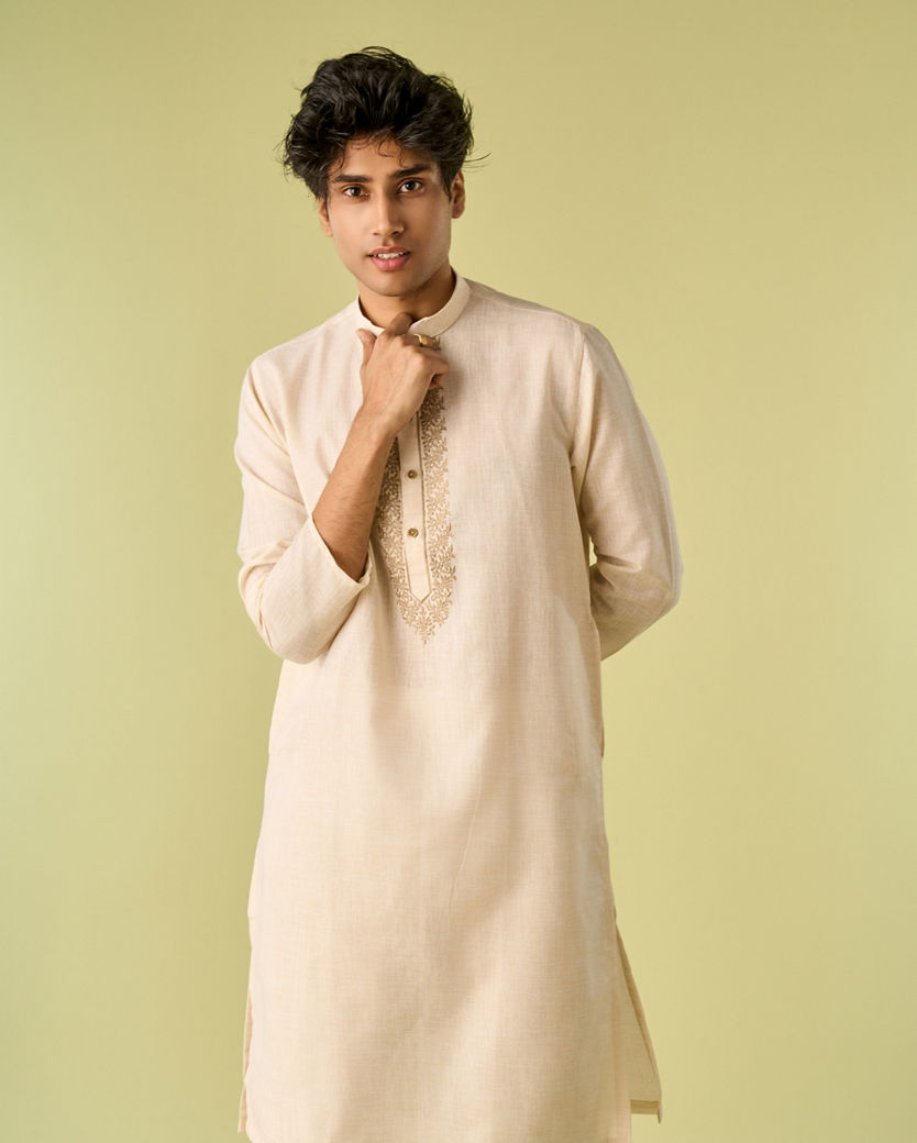 Diwas Men Cream Delight Kurta Pajama