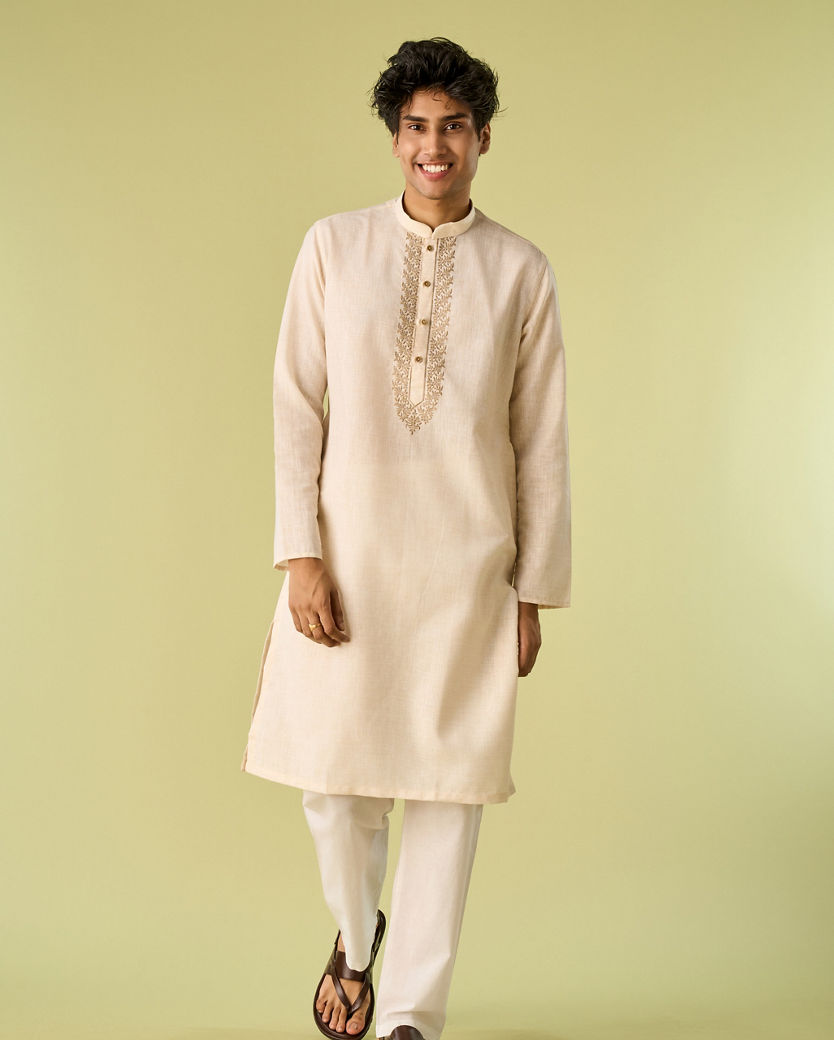 Diwas Men Cream Delight Kurta Pajama