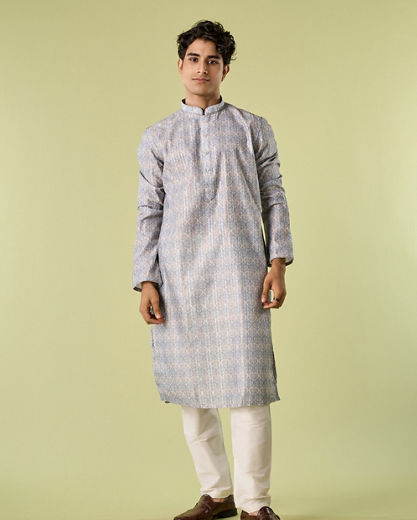 Diwas Men Blue Mellow Elegance Kurta Pajama