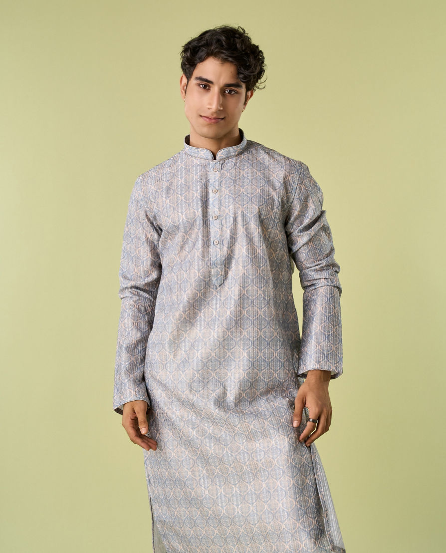 Diwas Men Blue Mellow Elegance Kurta Pajama
