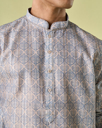 Diwas Men Blue Mellow Elegance Kurta Pajama