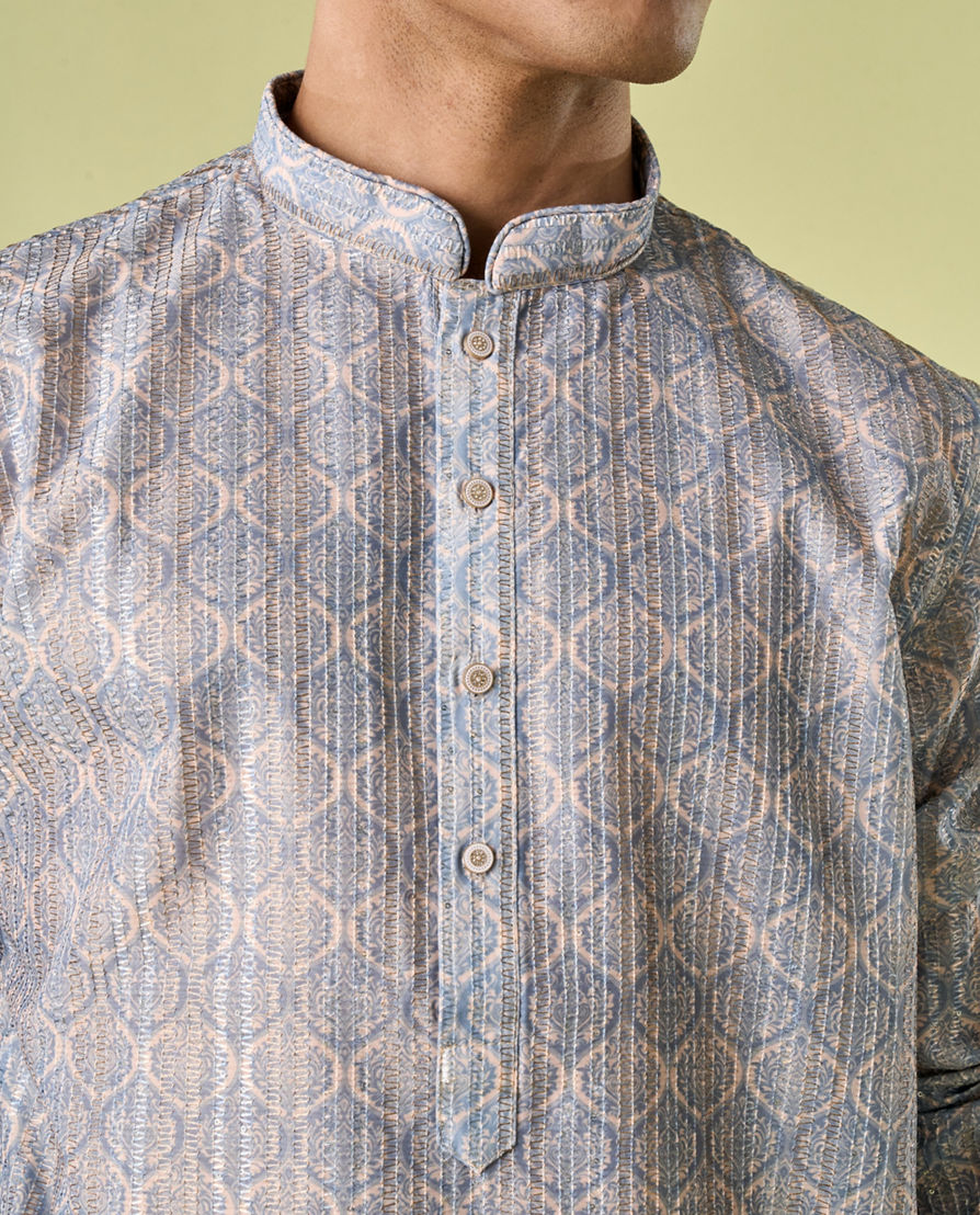 Diwas Men Blue Mellow Elegance Kurta Pajama