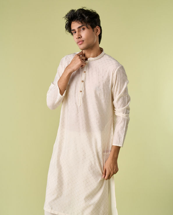 Diwas Men Cream Elegance Kurta Pajama