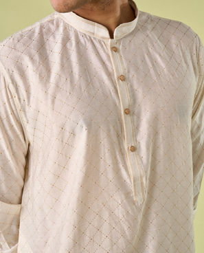 Diwas Men Cream Elegance Kurta Pajama