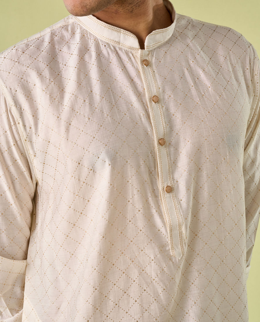 Diwas Men Cream Elegance Kurta Pajama