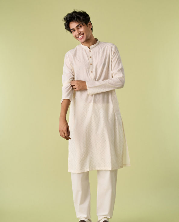 Diwas Men Cream Elegance Kurta Pajama