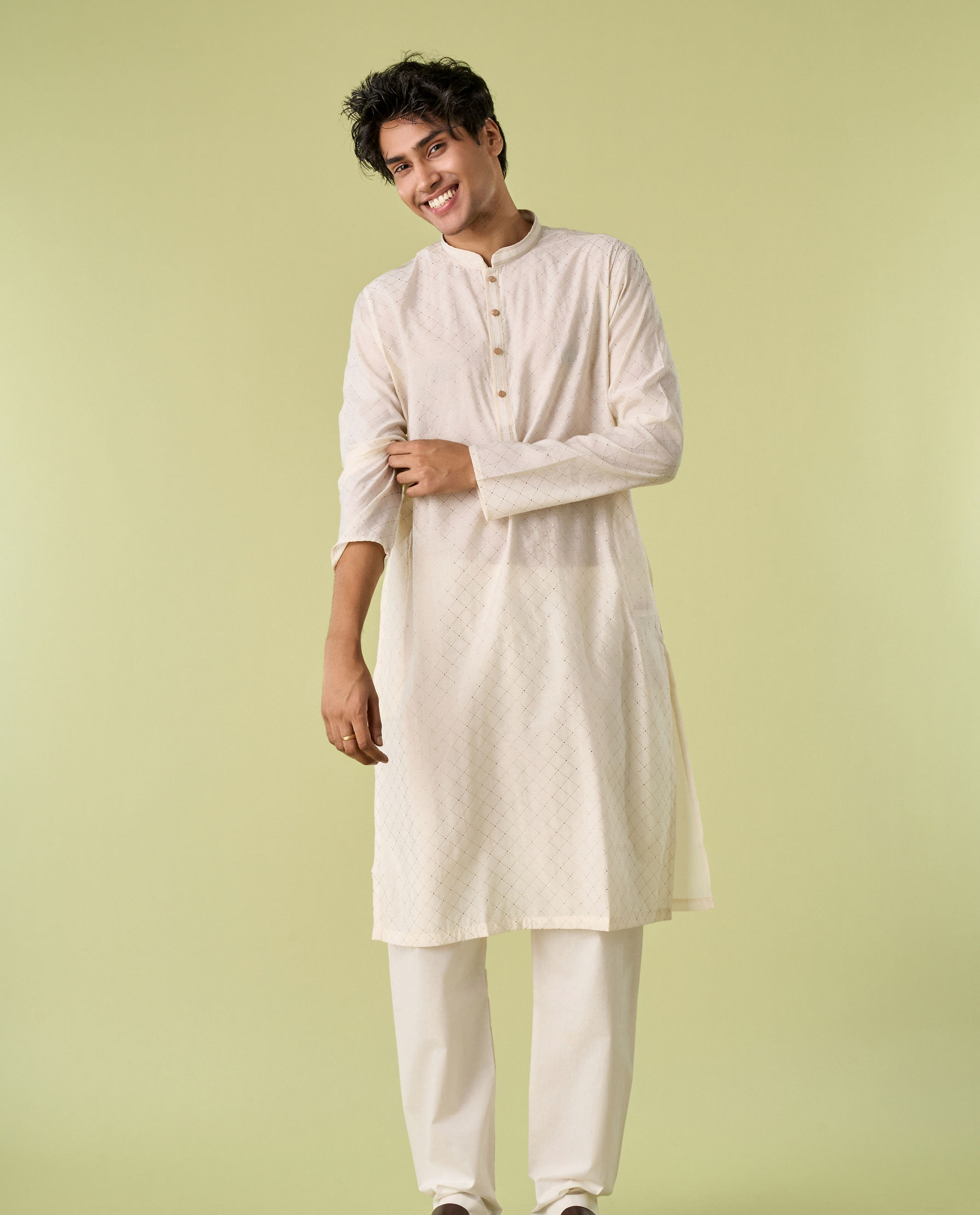 Diwas Men Cream Elegance Kurta Pajama