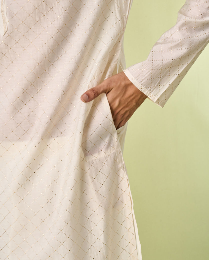 Diwas Men Cream Elegance Kurta Pajama