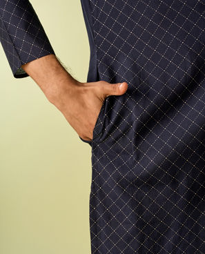 Diwas Men Opulent Dark Blue Kurta Pajama