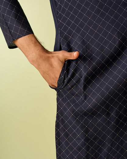 Diwas Men Opulent Dark Blue Kurta Pajama