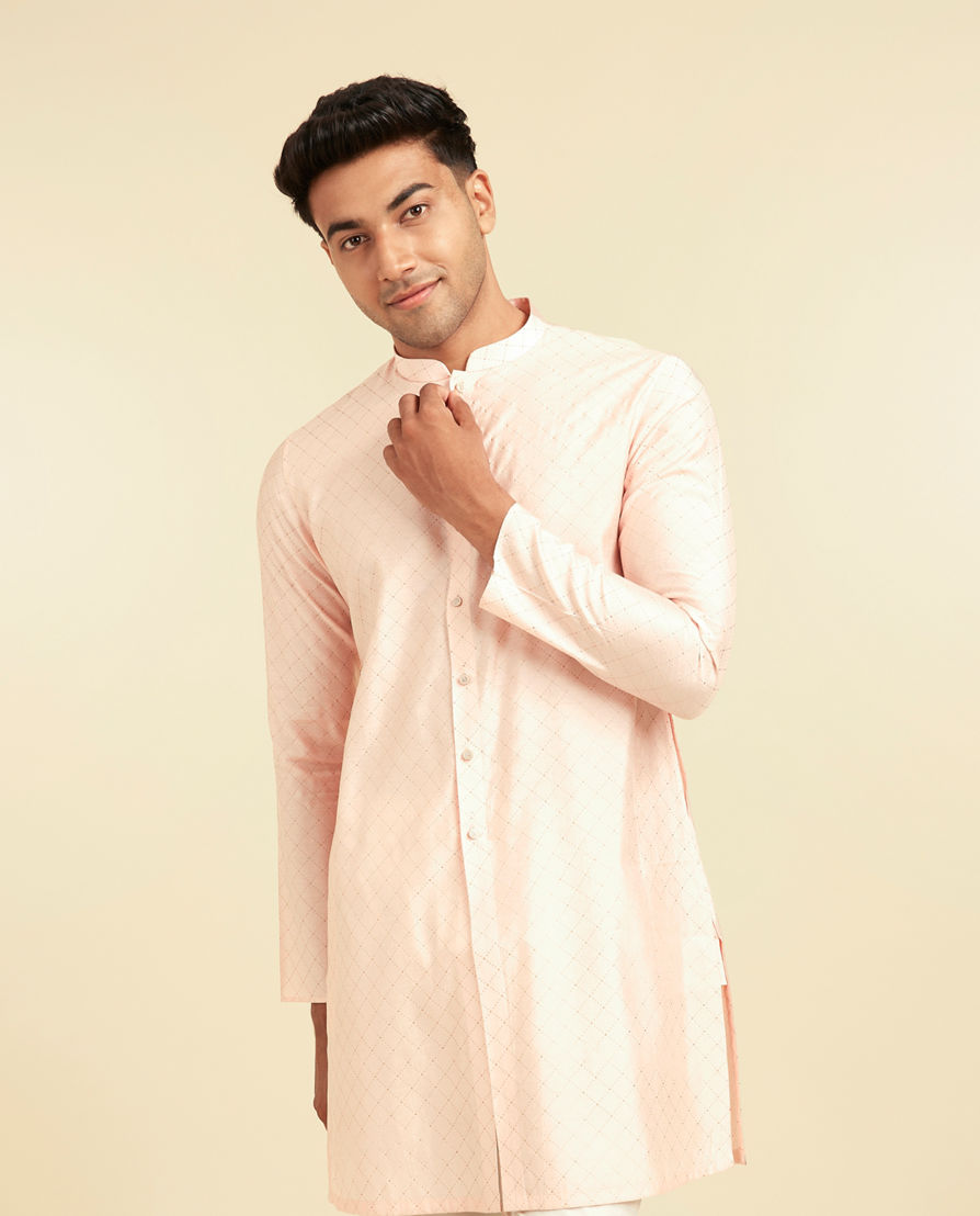 Diwas Men Peach Elegance Kurta Pajama