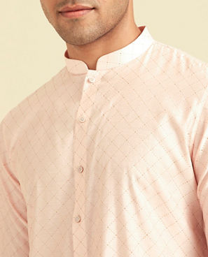 Diwas Men Peach Elegance Kurta Pajama
