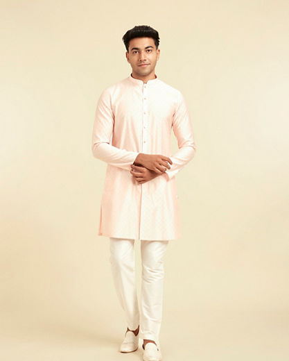 Diwas Men Peach Elegance Kurta Pajama