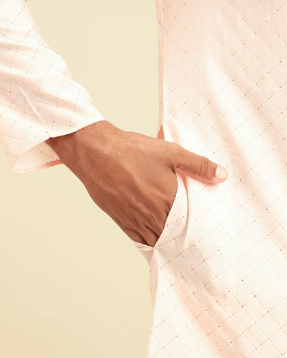 Diwas Men Peach Elegance Kurta Pajama