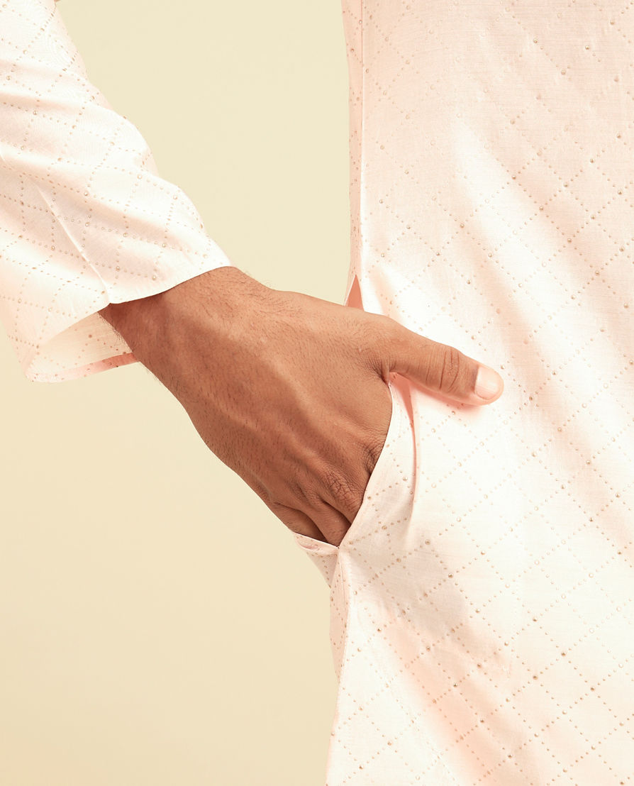Diwas Men Peach Elegance Kurta Pajama